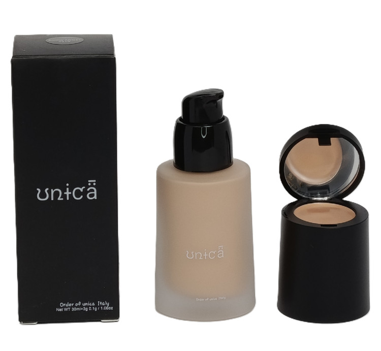 کرم پودر مایع مات + کانسیلر همراه UNICA رنگ نخودی شماره 110